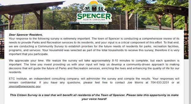 Spencer invites community to complete survey through March 31
