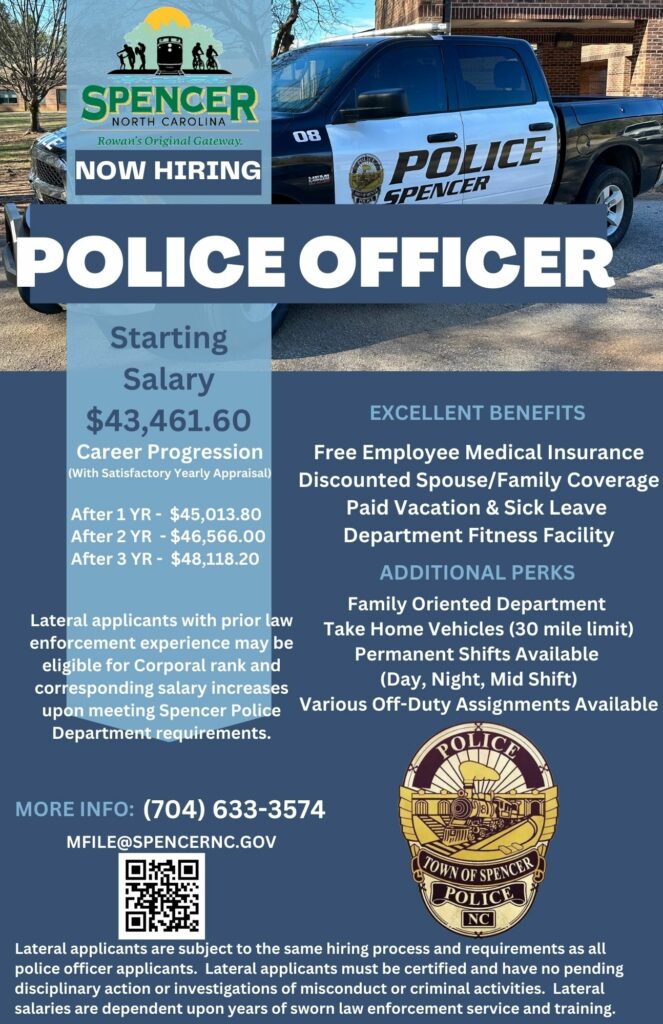 spencer police recruitment flyer