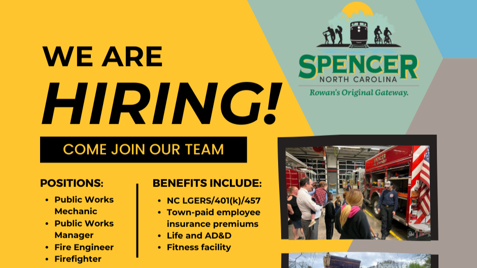 Town of Spencer seeking Public Works Manager, Mechanic, Firefighter, and Fire Engineer