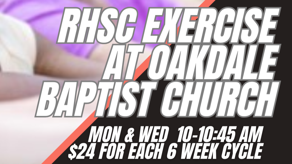Join Rufty-Holmes Senior Center for some exercise at Oakdale Baptist Church
