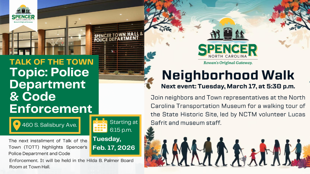 Talk of the Town and Neighborhood Walks resume for 2026 on February 17 and March 17